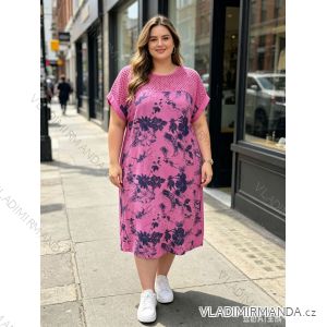 Šaty dlhé letné krátky rukáv dámske nadrozmer (46/48/50 ONE SIZE) TALIANSKA MÓDA IM426209