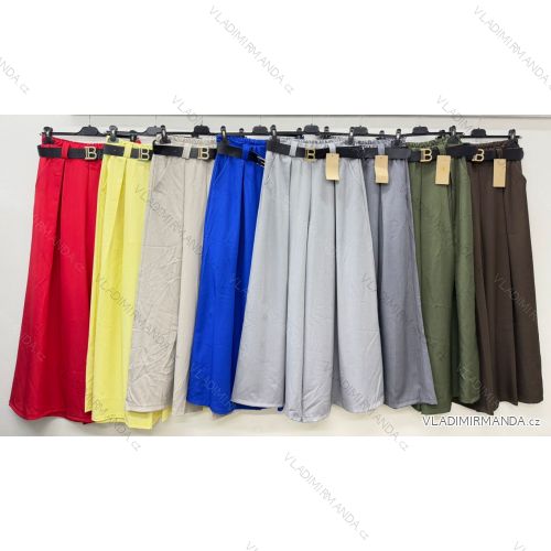 Nohavice elegantné s opaskom dámske (S/M/L ONE SIZE) TALIANSKA MÓDA IM426231
