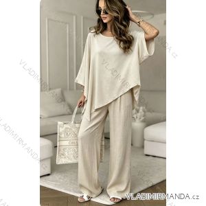 Komplet elegantní krátký rukáv dámské ¨nadrozměr (40/42/44 ONE SIZE) ITALSKÁ MÓDA IM426235