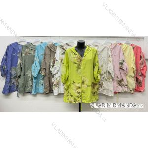 Mikina slabá na zips s kapucňou 3/4 dlhý rukáv dámska nadrozmer (50/52/54 ONE SIZE) TALIANSKA MÓDA IM426236
