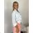 Bunda riflová dlhý rukáv dámska (S/M/L ONE SIZE) TALIANSKA MÓDA IMPOZ2616590/DUR S/M/L biela