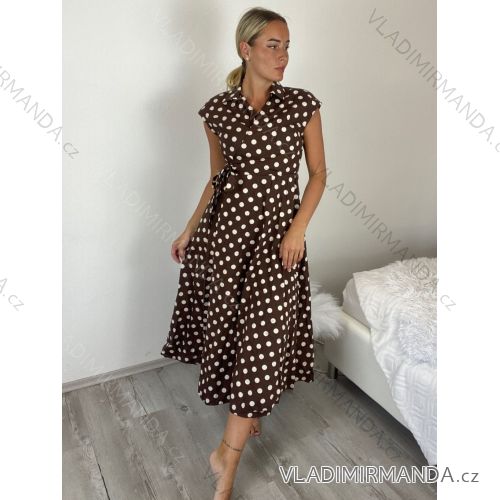 Šaty dlhé košeľové rukávu dámske (S/M/L ONE SIZE) TALIANSKA MÓDA IMM2612227