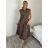 Šaty dlhé košeľové rukávu dámske (S/M/L ONE SIZE) TALIANSKA MÓDA IMM2612227/DUR S/M/L svetlo béžová