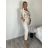 Nohavice elegantní s opaskom dámske (S/M/L ONE SIZE) TALIANSKA MÓDA IMD26000457/DUR S/M/L béžová