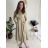 Šaty košeľové 3/4 dlhý rukáv dámske SUNSUN (S/M/L/XL ONE SIZE) TALIANSKA MÓDA IMPSS268839