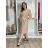 Šaty košilové elegantný dlhý rukáv dámske (S/M/L ONE SIZE) TALIANSKA MÓDA IMD260000356/DUR S/M/L béžová