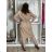 Šaty košilové elegantný dlhý rukáv dámske (S/M/L ONE SIZE) TALIANSKA MÓDA IMD260000356/DUR S/M/L béžová