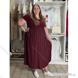 Šaty dlhé voľnočasové letné dámske nadrozmer (48/50/52 ONE SIZE) TALIANSKA MÓDA IM425MARIA-V/DUR