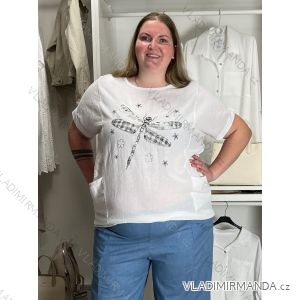 Tunika krátký rukáv dámska nadrozměr (54/56/58 ONE SIZE) TALIANSKA MÓDA IMB260002