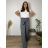 Nohavice dlhé letné dámske nadrozmer DANIELLA (52/54/56 ONE SIZE) TALIANSKA MÓDA IM425DANIELLA