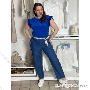 Nohavice volnočasové s opaskom dámske (S/M/L ONE SIZE) TALIANSKA MÓDA IM42611146/DUR