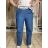 Nohavice volnočasové s opaskom dámske (S/M/L ONE SIZE) TALIANSKA MÓDA IM42611146/DUR S/M/L modrá