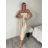 Šaty dlhé elegantní na ramínka dámske SARA (S/M/L ONE SIZE) TALIANSKA MÓDA IMPKM266804/DUR S/M/L béžová