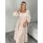 Šaty dlhé letní elegantní na ramínka dámske IRIS (S/M/L ONE SIZE) TALIANSKA MÓDA IMPKM2626098/DUR S/M/L béžová