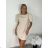 Šaty letní elegantní krátký dámske (S/M/L ONE SIZE) TALIANSKA MÓDA IMPKM2625155/DUR S/M/L béžová