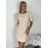 Šaty letní elegantní krátký dámske (S/M/L ONE SIZE) TALIANSKA MÓDA IMPKM2625155/DUR S/M/L béžová