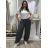 Nohavice aladinky harémky dlhé dámske (M/L ONE SIZE) TALIANSKA MÓDA IMD22212/DR M/L tmavě mintová