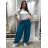Nohavice aladinky harémky dlhé dámske (M/L ONE SIZE) TALIANSKA MÓDA IMD22212/DR M/L tmavě mintová