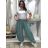 Nohavice aladinky harémky dlhé dámske (M/L ONE SIZE) TALIANSKA MÓDA IMD22212/DR M/L tmavě mintová