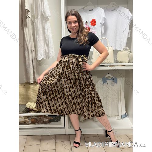 Šaty dlhé letné krátky rukáv dámske (S/M/L ONE SIZE) TALIANSKA MÓDA IMC26000458