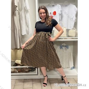 Šaty dlhé letné krátky rukáv dámske (S/M/L ONE SIZE) TALIANSKA MÓDA IMC26000458/DUR