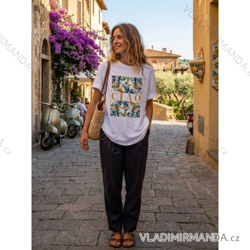 Tričko krátky rukáv dámske (XS/S/M ONE SIZE) TALIANSKA MÓDA IMM25M2415CIAO/DUR