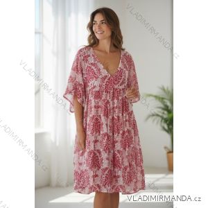 Šaty voľnočasové letné krátky rukáv dámske nadrozmer (46/48/50 ONE SIZE) TALIANSKA MÓDA IMD26084