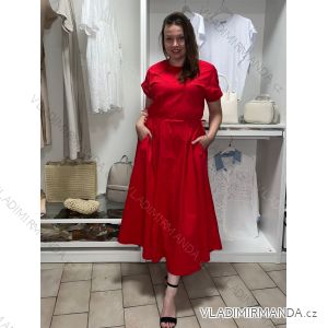 Šaty letní elegantní krátký rukáv dámske (S/M/L ONE SIZE) TALIANSKA MÓDA IM526023156