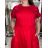 Šaty letní elegantní krátký rukáv dámske (S/M/L ONE SIZE) TALIANSKA MÓDA IM526023156/DUR S/M/L červená