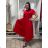 Šaty letní elegantní krátký rukáv dámske (S/M/L ONE SIZE) TALIANSKA MÓDA IM526023156/DUR S/M/L červená