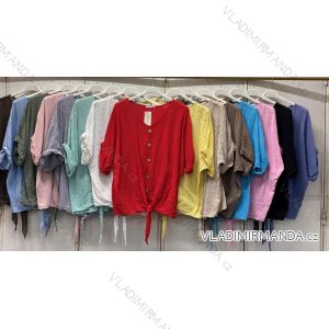 Košeľa klasik 3/4 dlhý rukáv dámska nadrozmer (50/52/54 ONE SIZE) TALIANSKA MÓDA IMC26209
