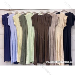 Šaty dlhé voľnočasové letné krátky rukáv dámske (S/M/L ONE SIZE) TALIANSKA MÓDA IMC26216