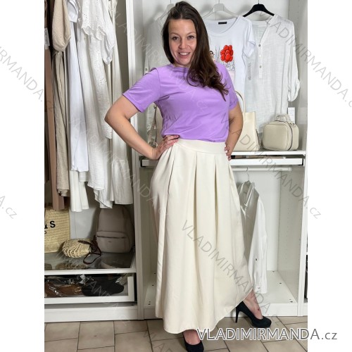 Tričko krátky rukáv dámske NELA (S/M/L ONE SIZE) TALIANSKA MÓDA IMD26037/DUR S/M/L fialová