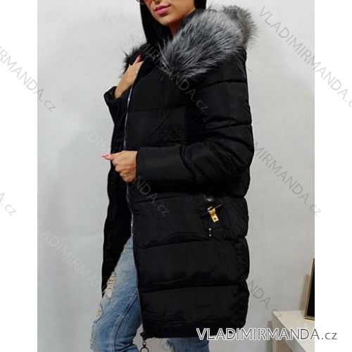 Bunda kabát zimná s kožušinkou dámsky (s-xl) Poľsko MODA PM217033
