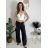 Nohavice letní s opaskom dámske TERNA (S/M/L ONE SIZE) TALIANSKA MÓDA IM426001356/DUR světle zelená S/M/L