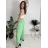 Nohavice letní s opaskom dámske TERNA (S/M/L ONE SIZE) TALIANSKA MÓDA IM426001356/DUR světle zelená S/M/L