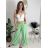 Nohavice letní s opaskom dámske TERNA (S/M/L ONE SIZE) TALIANSKA MÓDA IM426001356/DUR světle zelená S/M/L