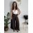 Nohavice elegantné s opaskom dámske (S/M/L ONE SIZE) TALIANSKA MÓDA IM4260015/DUR čierna S/M/L