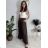 Nohavice elegantné s opaskom dámske (S/M/L ONE SIZE) TALIANSKA MÓDA IM4260015/DUR čierna S/M/L