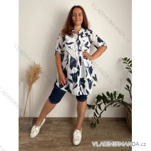 Košeľa prodloužená 3/4 rukáv dámska nadrozměr SUMMER (44/46/48 ONE SIZE) TALIANSKA MóDA IMSM2605235-1/DUR