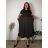 Šaty letné krátky rukáv dámske nadrozměr CAMELA (42/44/46 ONE SIZE) TALIANSKA MÓDA IM42626361/DUR černá 42/44/46