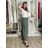 Nohavice lněné volnočasové dámske (S/M/L ONE SIZE) TALIANSKA MÓDA IMSM26001238/DUR S/M/L zelená khaki