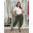 Nohavice volnočasové dámske ZITA (S/M/L ONE SIZE) TALIANSKA MÓDA IMSM26001239/DUR S/M/L zelená khaki