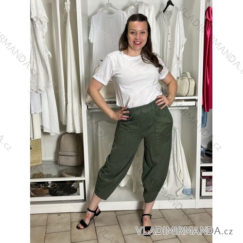 Nohavice volnočasové dámske ZITA (S/M/L ONE SIZE) TALIANSKA MÓDA IMSM26001239/DUR S/M/L zelená khaki
