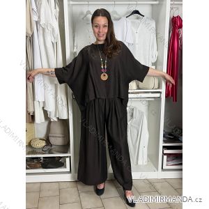 Komplet elegantní Tunika oversize krátky rukáv a kalhoty dámske AMI (S/M/L ONE SIZE) TALIANSKA MÓDA IMM267304
