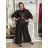 Komplet elegantní Tunika oversize krátky rukáv a kalhoty dámske AMI (S/M/L ONE SIZE) TALIANSKA MÓDA IMM267304
