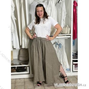 Nohavice lněné letní dlouhé dámske (S/M/L ONE SIZE) TALIANSKA MÓDA IMSM26001240