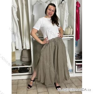Nohavice lněné letní dlouhé dámske (S/M/L ONE SIZE) TALIANSKA MÓDA IMSM26001240/DUR