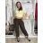 Nohavice letní s opaskom dámske (S/M/L ONE SIZE) TALIANSKA MÓDA IM4260013564/DUR sv. béžová S/M/L