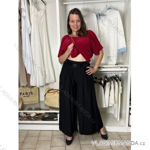 Nohavice letní s páskem dámske (S/M/L ONE SIZE) TALIANSKA MÓDA IMSM265062/DUR